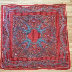 Large Red Square Scarf